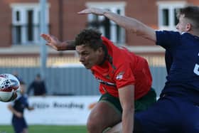 Ryan Barker scored the only goal of the game as Harrogate Railway overcame Retford United at Station View on Tuesday evening. Picture: Craig Dinsdale