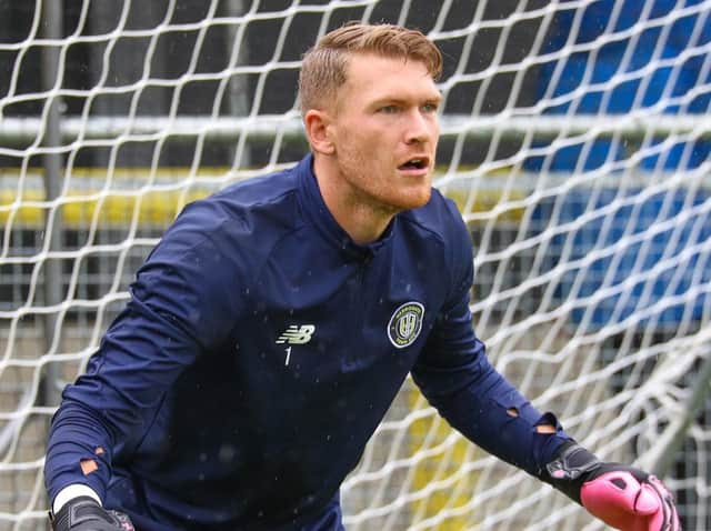 Mark Oxley warms up ahead of Harrogate Town's League Two victory over Barrow. Pictures: Matt Kirkham