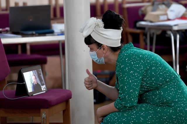 Harrogate writer Rachael Halliwell liaises via Zoom during rehearsals for epic new production Our Gate.