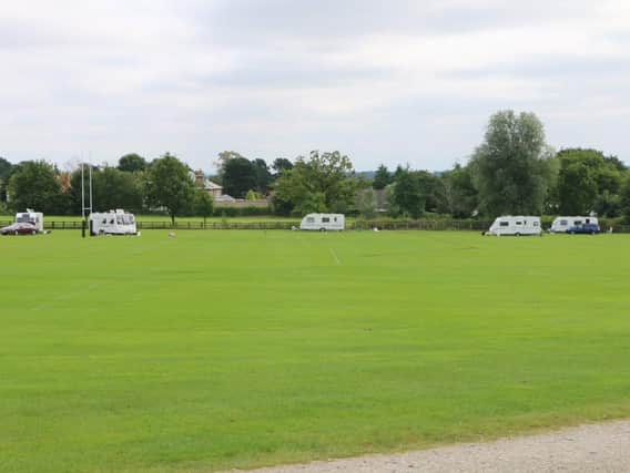 The travellers illegal camp at Ashville College in Harrogate earlier in the week.
