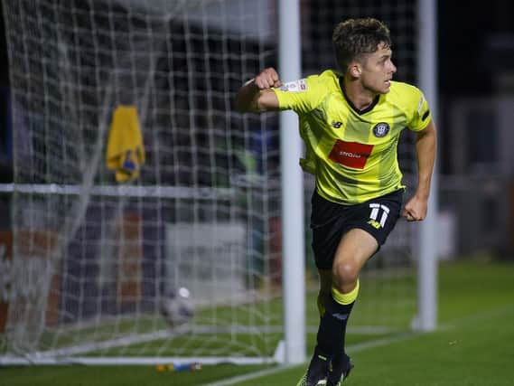 Dani Orsi celebrates scoring in the Football League Trophy against Mansfield Town. Picture: Matt Kirkham.