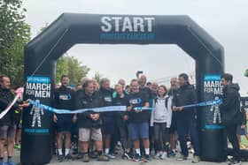 Jeff and his army of 100 walkers trekked 26 miles from Harrogate to Leeds