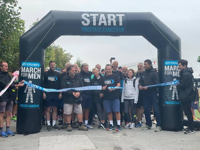 Jeff and his army of 100 walkers trekked 26 miles from Harrogate to Leeds