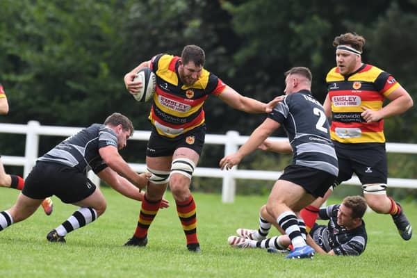 Sam Brady in action for Harrogate RUFC during their opening-day defeat to Sedgley Park. Picture: Gerard Binks