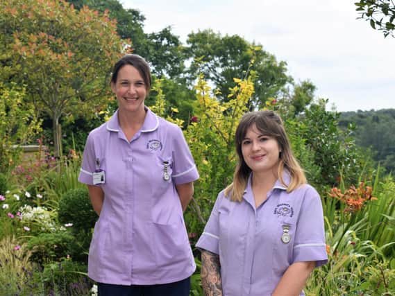 Saint Michael's Health Care Assistants Laura Fletcher and Sophie Goodwin
