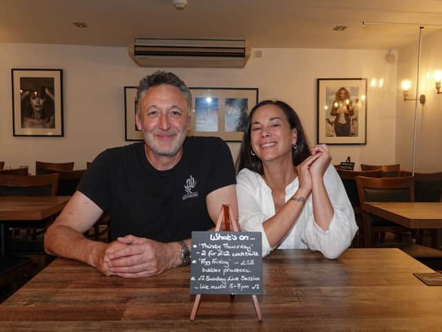 Fashion House meets Art House! Harrogate's FHB owner David Dresser is pictured with international artist Lisa Izquierdo.