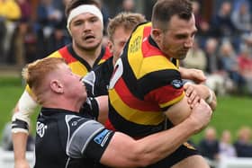 Harrogate RUFC fly-half Sam Fox scored his side's first try during Saturday's defeat to Bournville. Picture: Gerard Binks