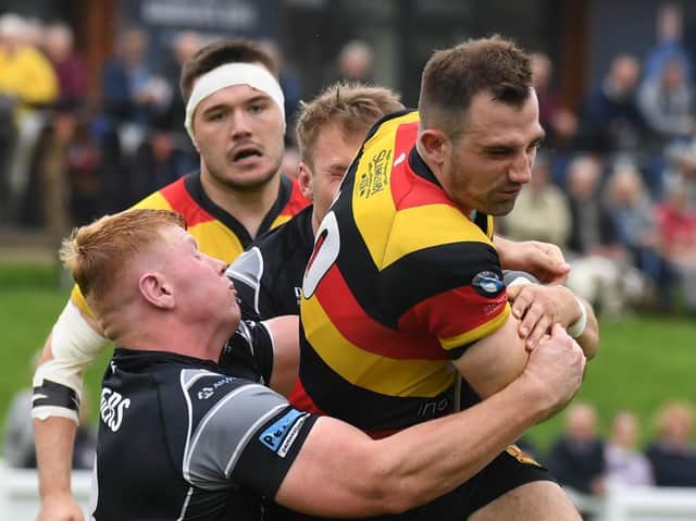 Harrogate RUFC fly-half Sam Fox scored his side's first try during Saturday's defeat to Bournville. Picture: Gerard Binks