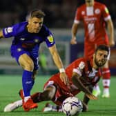 Lloyd Kerry in action during Harrogate Town's 2-2 draw at Crawley. Picture: Matt Kirkham