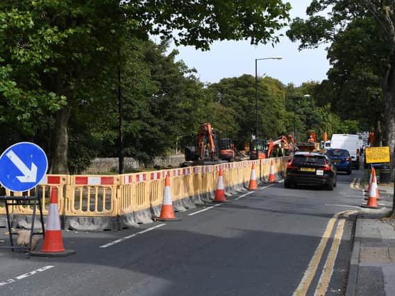 Work has started on the new cycle path on Otley Road in Harrogate. (Picture Gerard Binks)