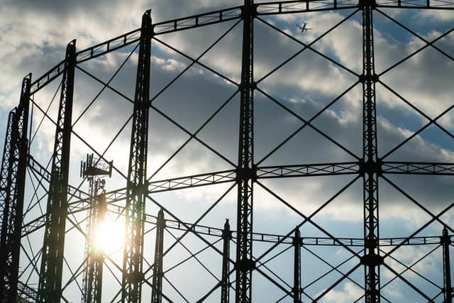 Library image of gas holder.  Earlier this month, Mr Stanley said that costs faced by gas suppliers have tripled since last year, so customers can expect higher bills this winter. Picture: PA