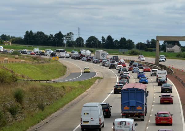 Traffic chaos on the A1M for Leeds Festival. Picture : Jonathan Gawthorpe