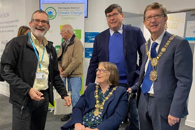 The festival was opened by Harrogate mayor councillor Trevor Chapman (right). He is pictured with his wife Janet, chair of HDCCC Professor Neil Coles (back), and councillor Paul Haslam (left).
