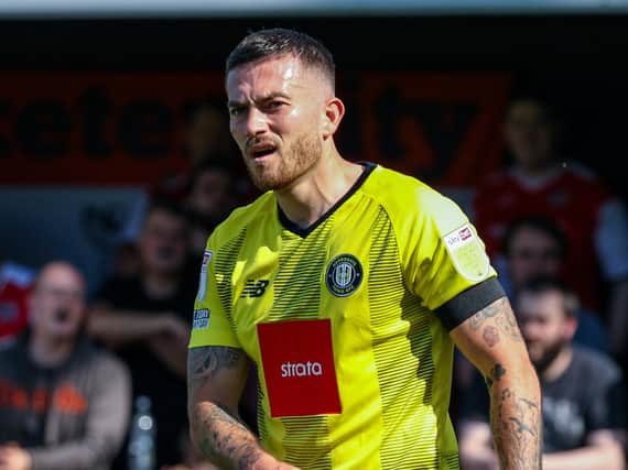 Harrogate Town left-back Lewis Page is back in training. Pictures: Harrogate Town AFC