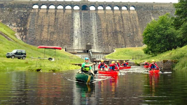 Canoeing at Scar House reservoir