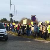 Campaigners at a previous protest against the A1(M) service station plans. Photo: Kirby Hill RAMS.