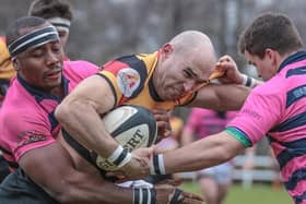 Dave Doherty in action against Stourbridge last time they visited Harrogate RUFC, back in January 2017. Pictures: Caught Light Photography