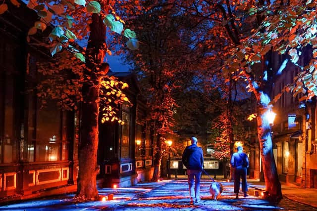 One part of the dazzling '1571 The Water That Made Us' installation in Harrogate by renowned sound and light artists, Dan Fox, and James Bawn, produced by Harrogate International Festivals.