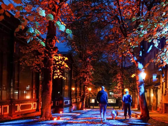 One part of the dazzling '1571 The Water That Made Us' installation in Harrogate by renowned sound and light artists, Dan Fox, and James Bawn, produced by Harrogate International Festivals.