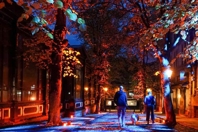 Spectacular in Harrogate - A beautiful combination of lights and sound, 1571 The Water That Made Us can be enjoyed at the cobbled street of Crown Place.