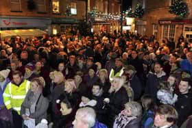 Crowds at a past switch-on of Wetherby christmas lights. Picture Tony Johnson.