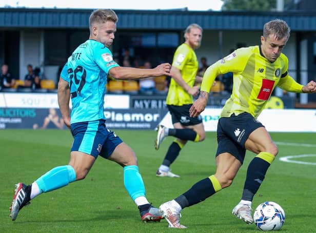 Alex Pattison is an injury doubt for Saturday's League Two meeting with Bristol Rovers. Pictures: Harrogate Town AFC