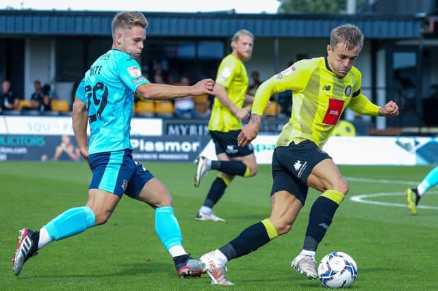 Alex Pattison is an injury doubt for Saturday's League Two meeting with Bristol Rovers. Pictures: Harrogate Town AFC