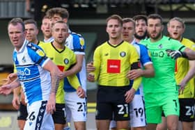 Harrogate Town suffered a first home defeat in 10 matches when they hosted Bristol Rovers on Saturday. Picture: Matt Kirkham
