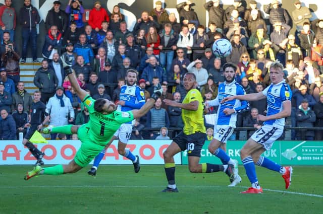 Bristol Rovers goalkeeper James Belshaw was not overly busy on his return to Harrogate Town. Picture: Matt Kirkham