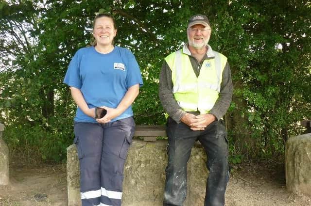 Wetherby Lions members Martin Doxey and Ken Campbell have been working on refurbishing seating on Harland Way, in partnership with Harrogate Borough Council.