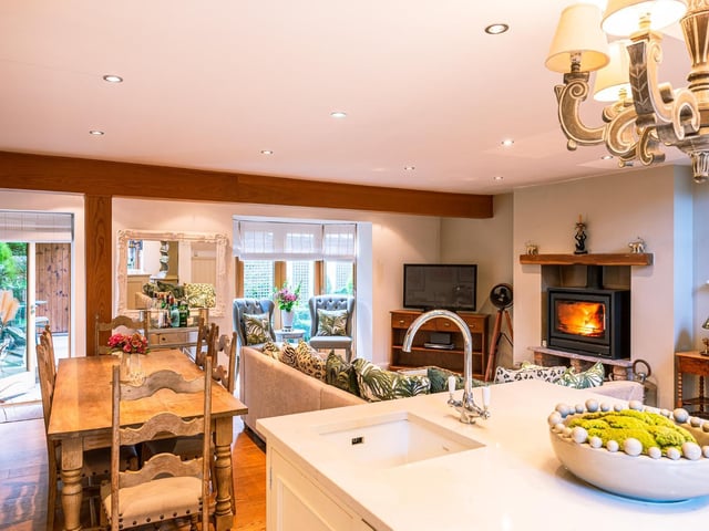 A kitchen, diner and sitting room all flow one to another....