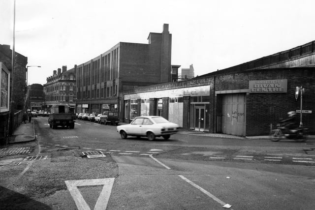 Call Lane seen from the junction with The Calls in September 1980.