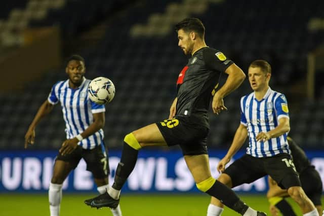 Connor Hall was sent off as Harrogate Town lost 4-0 at Sheffield Wednesday on Tuesday evening. Picture: Matt Kirkham