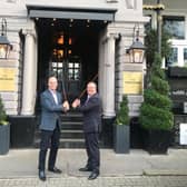 Jim Croxton, CEO of the British and International Golf Greenkeepers Association (BIGGA), and Simon Cotton, managing director of Harrogate hotel company HRH Group, signed a three-year partnership deal to host the BIGGA team during the BIGGA Turf Management Exhibition (BTME).