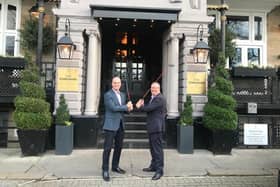 Jim Croxton, CEO of the British and International Golf Greenkeepers Association (BIGGA), and Simon Cotton, managing director of Harrogate hotel company HRH Group, signed a three-year partnership deal to host the BIGGA team during the BIGGA Turf Management Exhibition (BTME).
