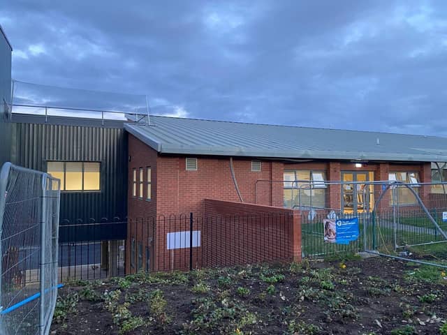 This is where Ripon Leisure Centre adjoins its new swimming pool.