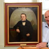 Pictured with a painting of the original Antonio Fattorini,  is Anthony Tindall the owner of Fattorini Jewellers on Parliament Street Harrogate which is closing down after 190 years. (Picture Gerard Binks)
