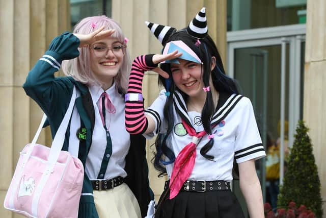 Two visitors to Thought Bubble festival at Harrogate Convention Centre dressed up as their favourite characters. (Picture by Gerard Binks)