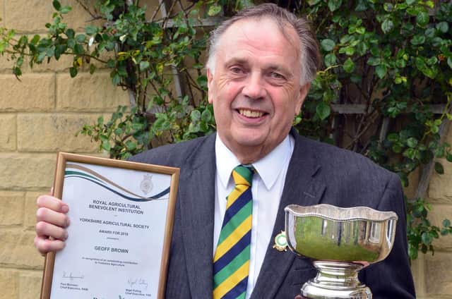 Geoff Brown in 2019 when he was awarded an RABI award for outstanding contribution to agriculture. Picture: Christopher Winpenny.