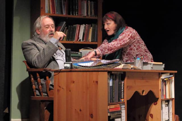 Carol Bailey as rita and Jerry Harvey as Frank in Educating Rita.  Picture: Chris Iredale.