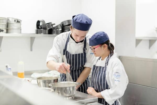 Getting creative in the kitchen in a vegan way - Hospitality students at Harrogate College.
