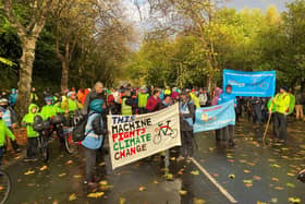 Harrogate cyclists taking part in a protest at COP26 in Harrogate.