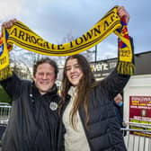 Harrogate Town supporter Dave Worton, left, with his daughter Molly.