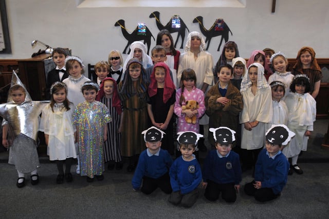 Fountains Earth pupils rehearse their nativity.