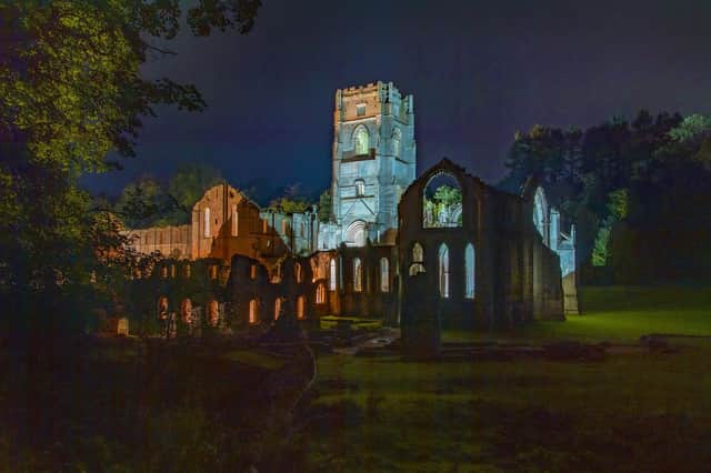 Fountains Abbey which is to be illuminated for the public to visit on weekend evenings