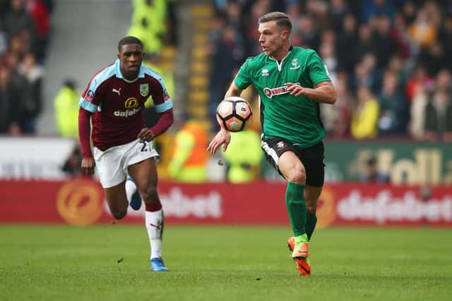 Jack Muldoon in FA Cup action for Lincoln City against Premier League Burnley back in 2017.