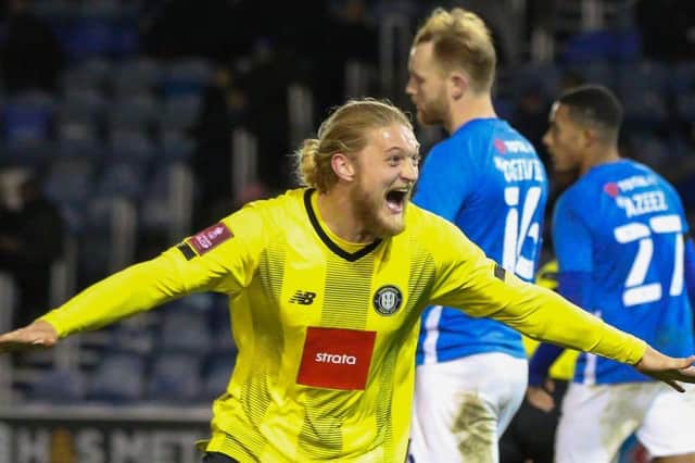 Harrogate Town beat League Two Portsmouth 2-1 at Fratton Park as they qualified for the third round of the FA Cup for the very-first time. Picture: Matt Kirkham