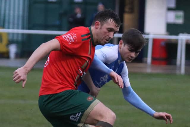 Rob Youhill in action during Harrogate Railway's 3-2 win at Swallownest. Pictures: Craig Dinsdale