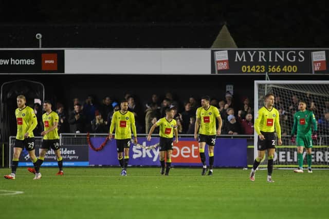 Harrogate Town were beaten 2-1 at home by Northampton on Saturday. Picture: Matt Kirkham
