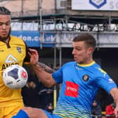 Harrogate Town striker Jack Muldoon in action against Sutton United during the club's previous trip to Gander Green Lane back in November, 2019. That game ended 3-1 to the hosts. Pictures: Matt Kirkham